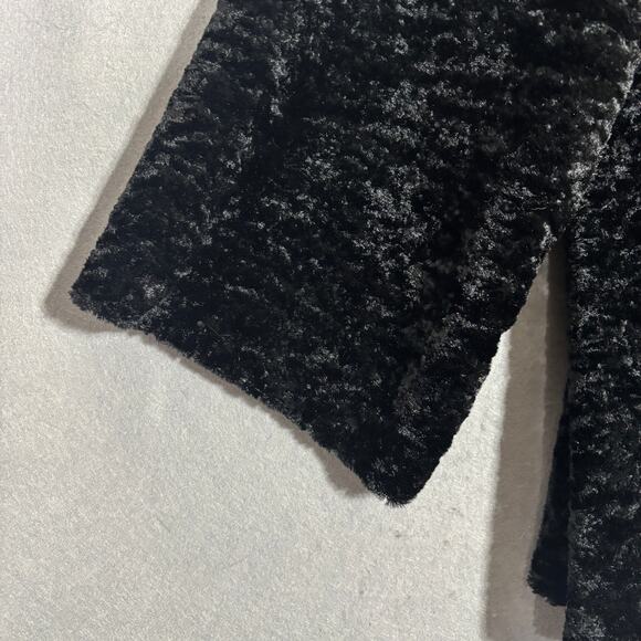 Dressbarn Woman Jet Black Velvet Cape Jacket 18 20 Soft Glam Goth Luxe Statement - Picture 3 of 9